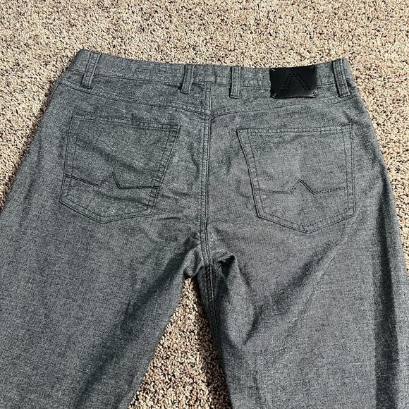 Alberto Pants Mens 35x32 Gray Stone Modern Fit Stretch Twill 5-Pocket 5001 - Picture 3 of 8